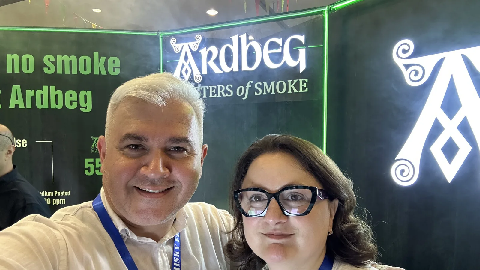 Vasil and Sophie at the Ardbeg stand at Tbilisi's Whisky Festival